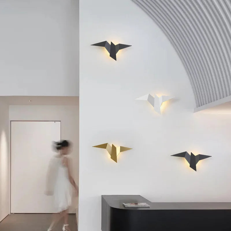 Origami Style Bird Wall Lamp