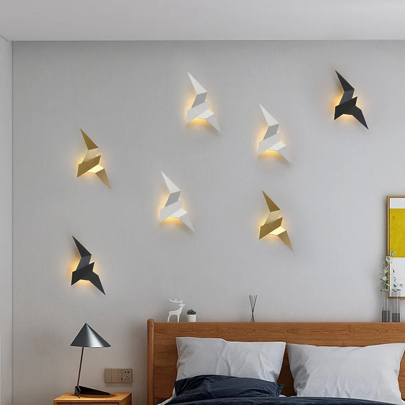 Origami Style Bird Wall Lamp